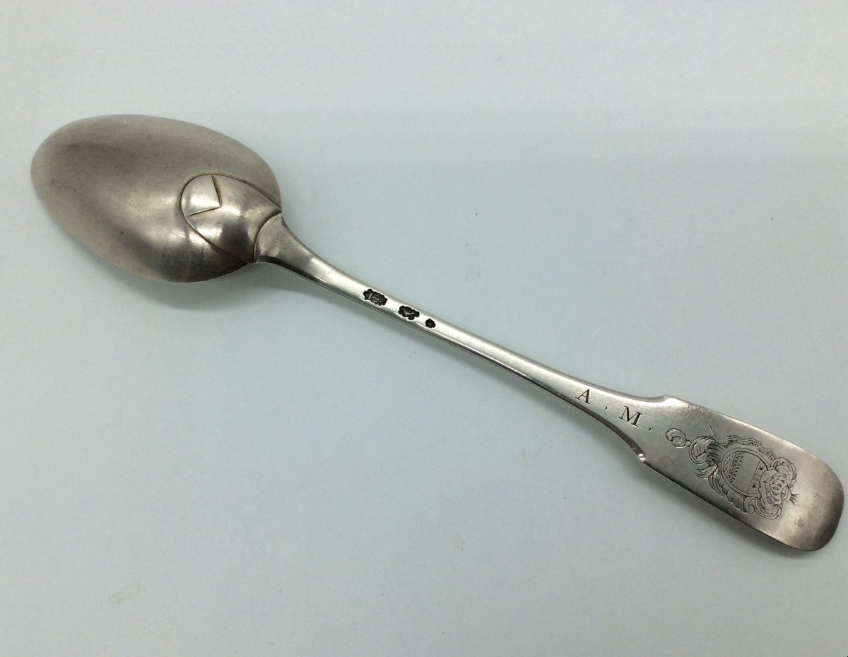 Stew Spoon, Silver, Carcassonne, 18th Century.-photo-3