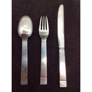 Art Deco Silver Cutlery And Knife.