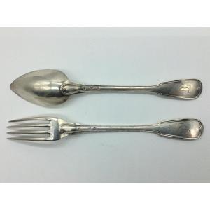 Silver Service Cutlery, 19th Century, Old 1819-1838.