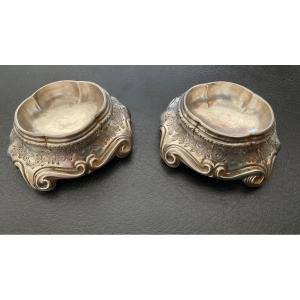 Pair Of Silver Salerons, Clermont Ferrand 1768