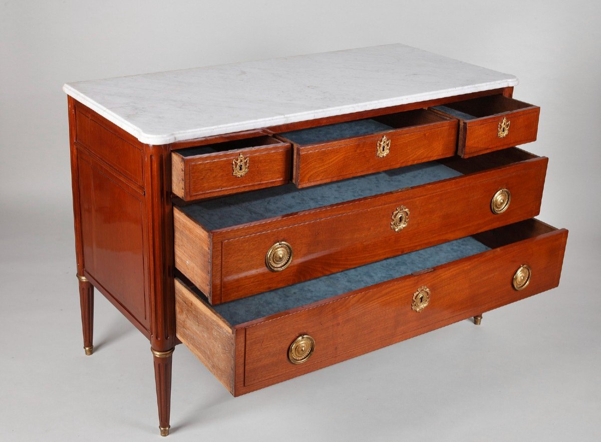 Louis XVI Commode In Mahogany Attributed To Etienne Avril-photo-3