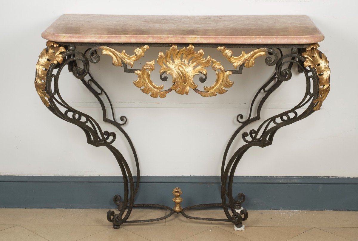 18th Century Wrought Iron Console-photo-7