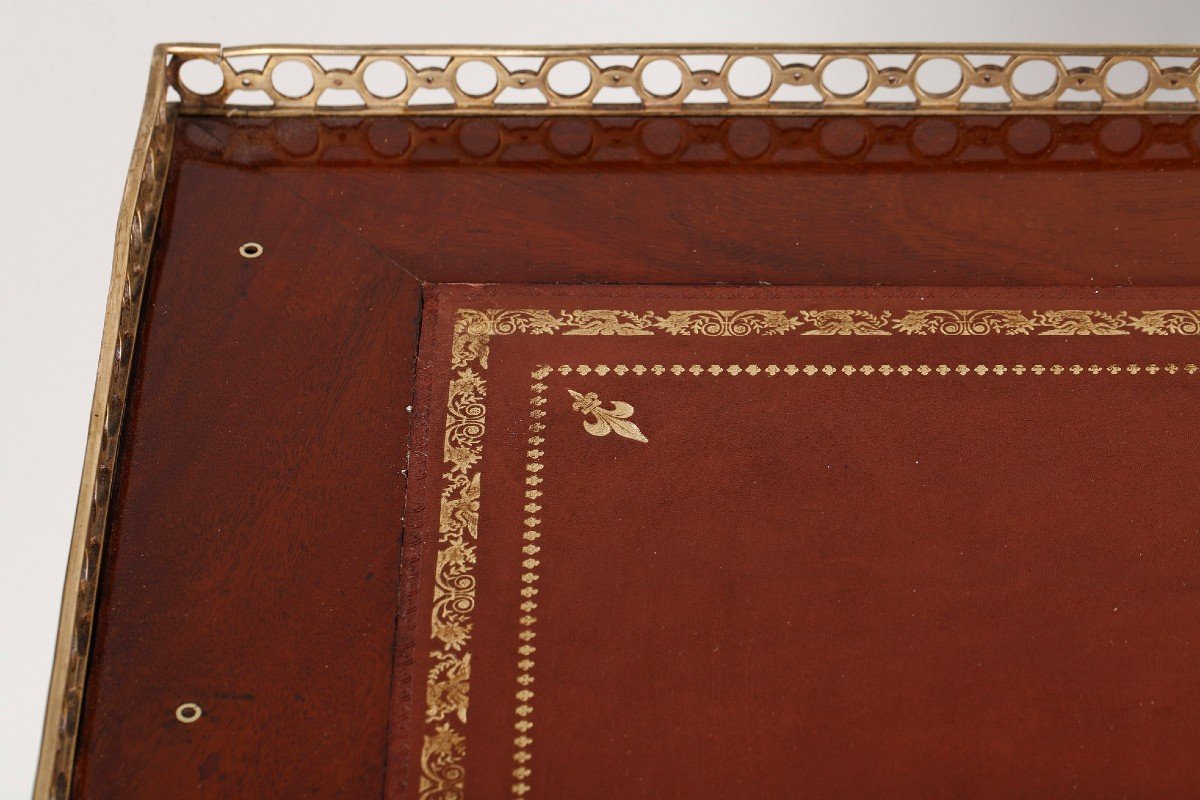 Large Flat Desk In Mahogany Stamped Jacob-photo-2