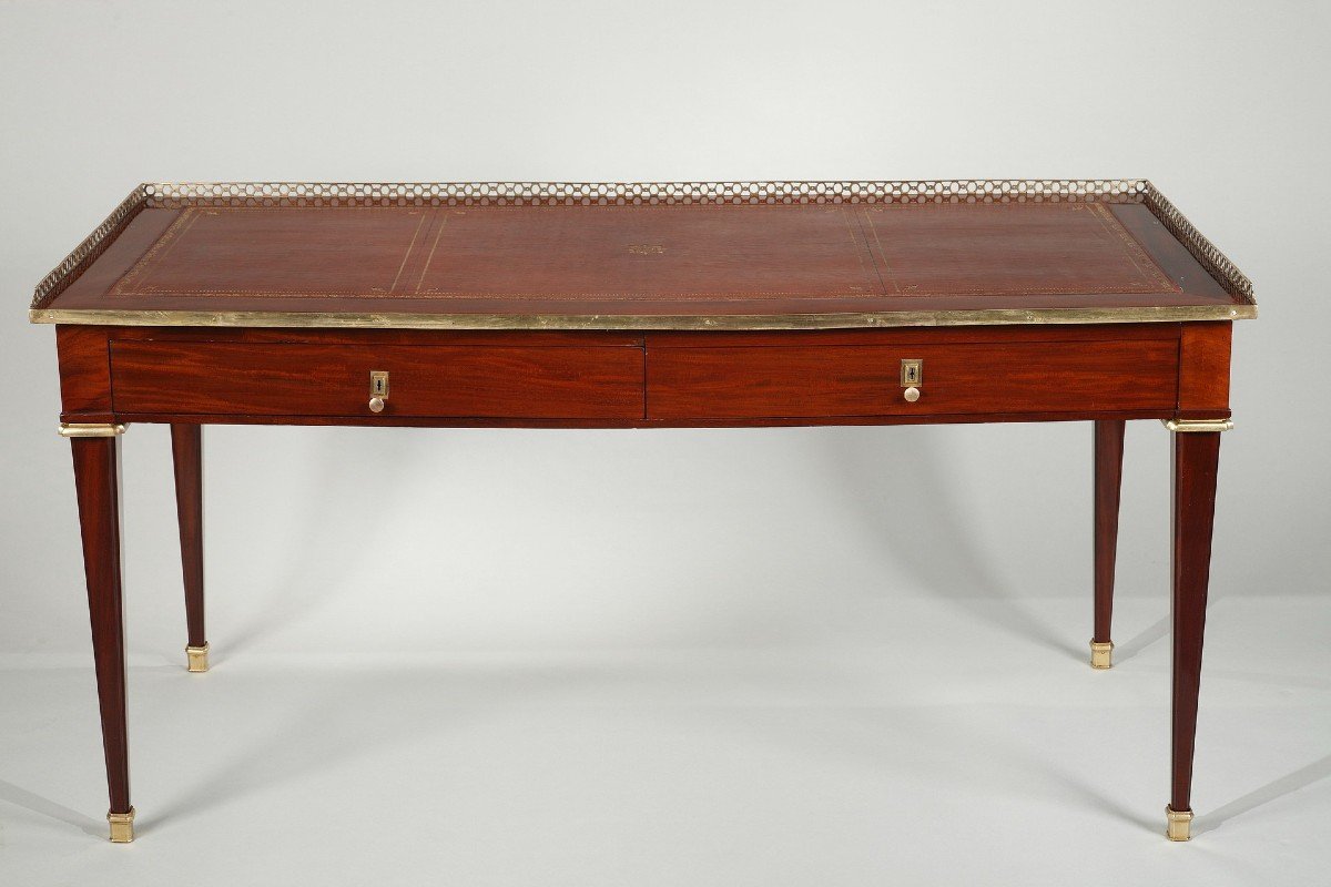 Large Flat Desk In Mahogany Stamped Jacob-photo-1