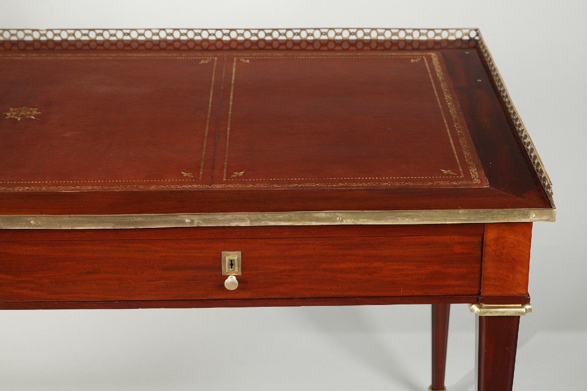 Large Flat Desk In Mahogany Stamped Jacob-photo-2