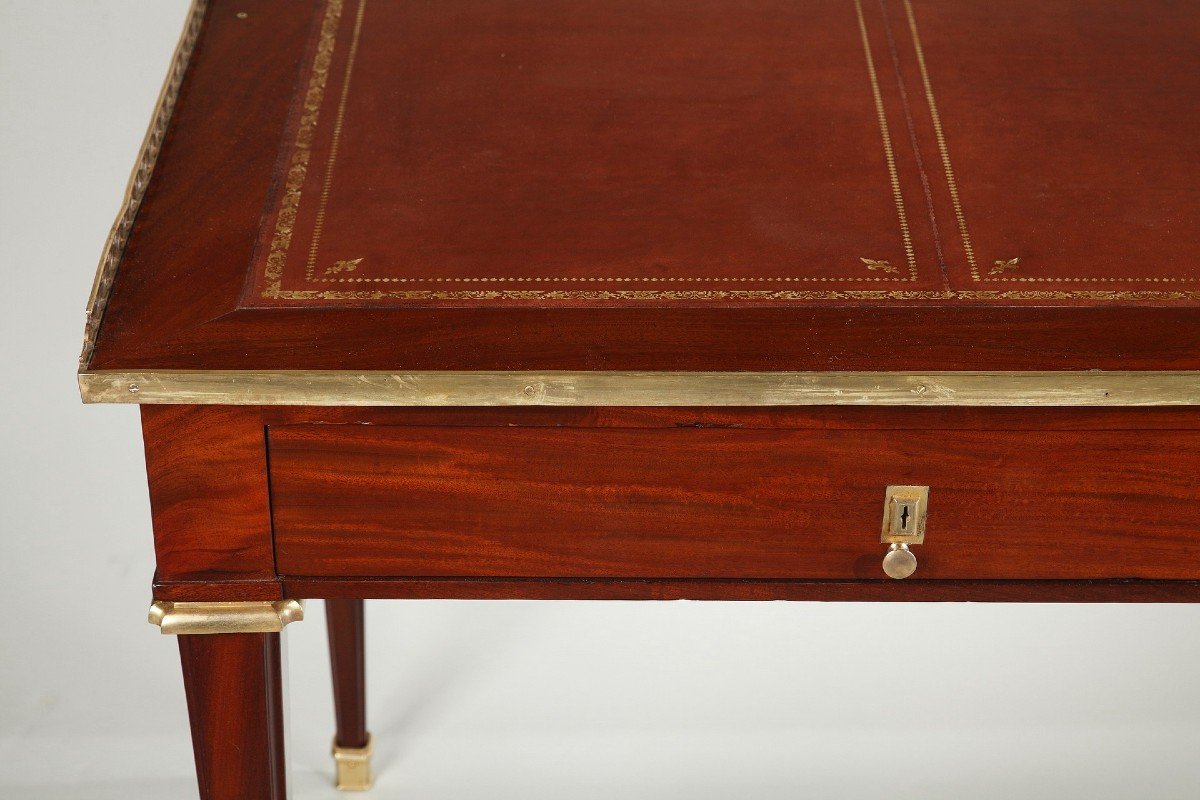 Large Flat Desk In Mahogany Stamped Jacob-photo-3