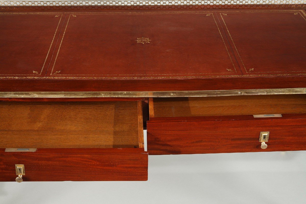 Large Flat Desk In Mahogany Stamped Jacob-photo-4