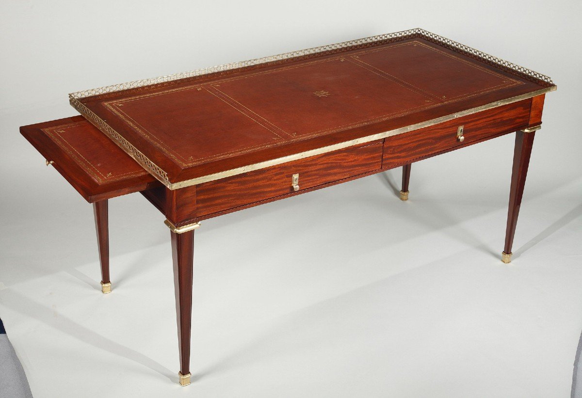 Large Flat Desk In Mahogany Stamped Jacob-photo-7