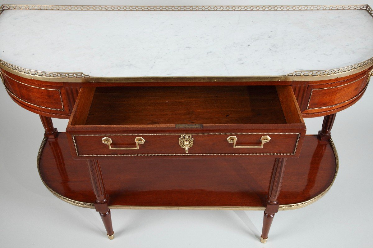 Half Moon Console In Mahogany-photo-4