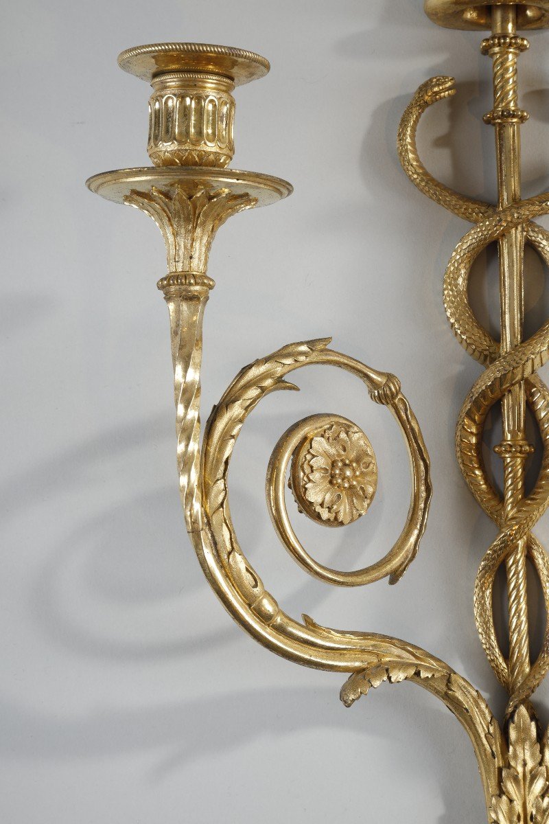 Pair Of Caduceus Sconces-photo-2