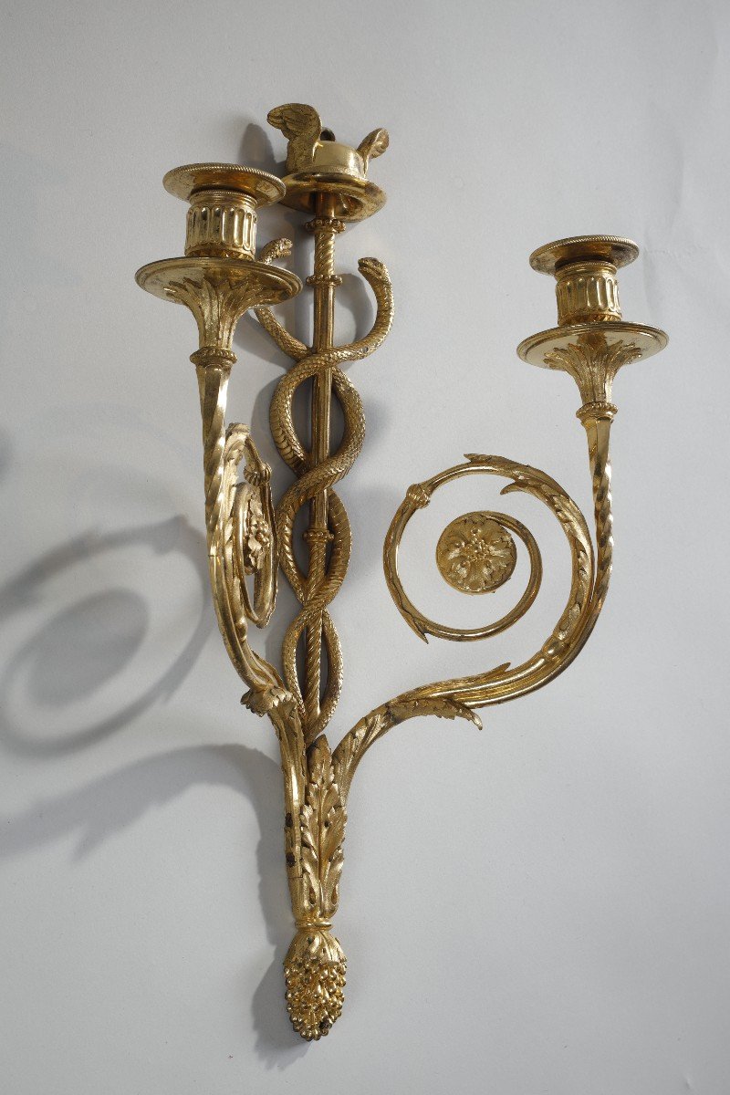 Pair Of Caduceus Sconces-photo-4