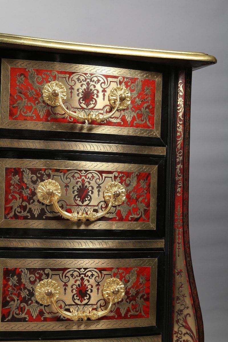 Pair Of 18th And 19th Century Boulle Marquetry Commodes-photo-5