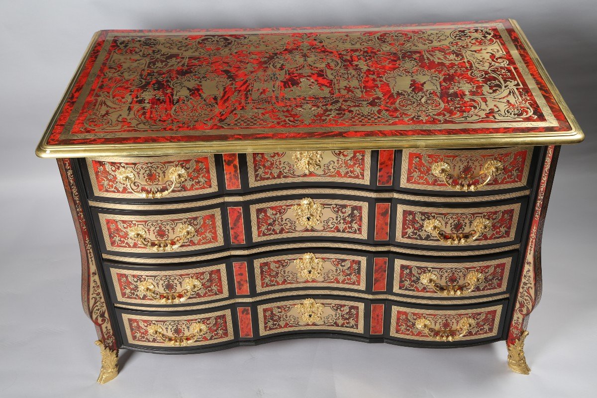 Paire De Commodes En Marqueterie Boulle XVIIIe et XIXe-photo-8