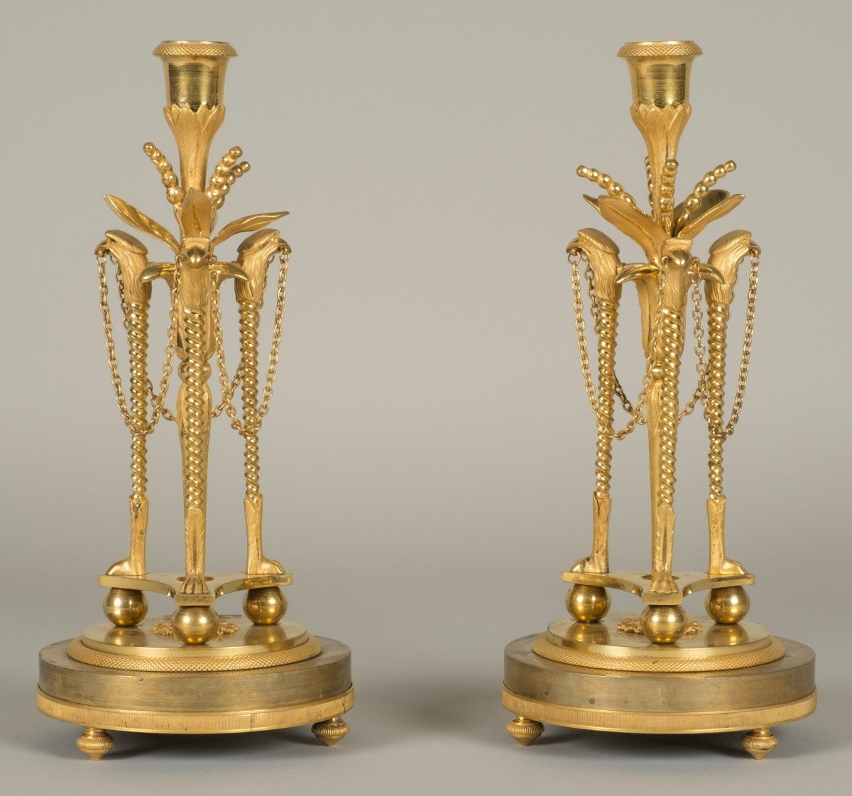 Paire De Bougeoirs d'époque Louis XVI-photo-2