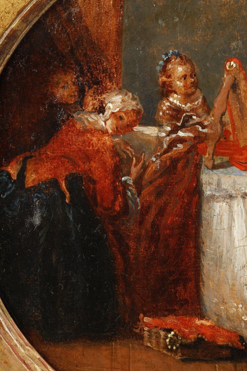 Cène D’intérieur, Suiveur De Fragonard-photo-3