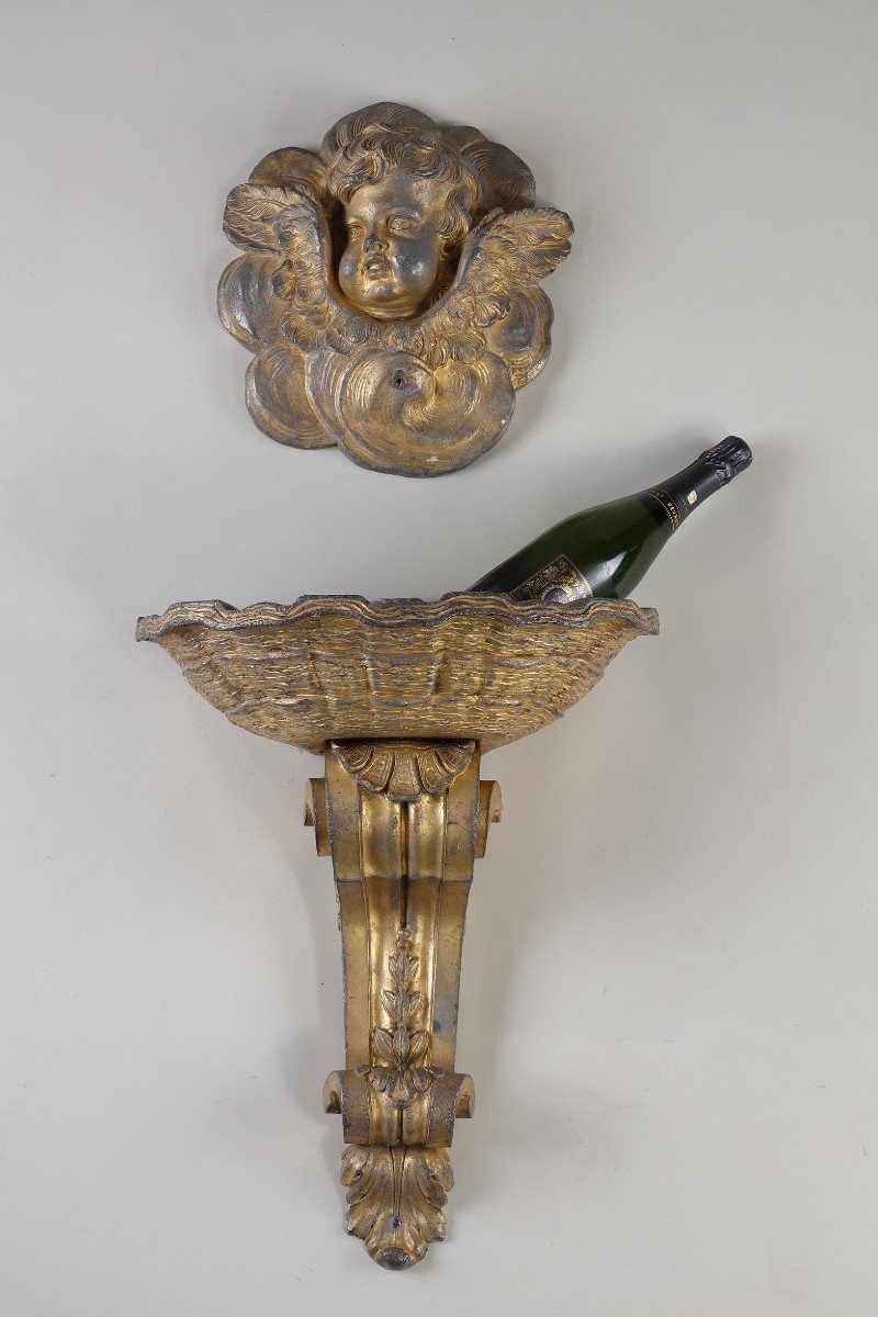 Rare Gilded Lead Fountain From The Louis XIV Period-photo-1