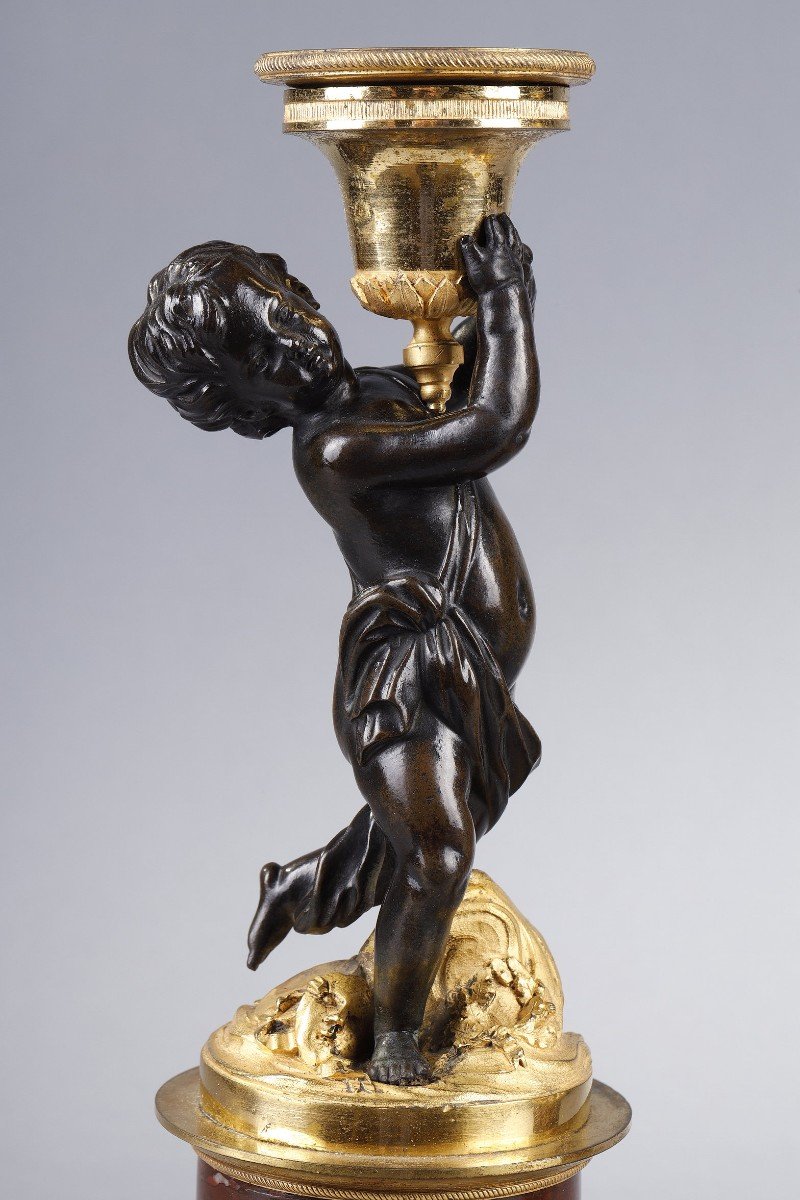 Pair Of Candlesticks With Dancing Putti From The Louis XVI Period-photo-2