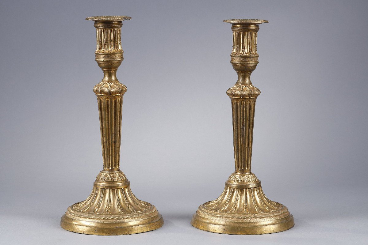 Pair Of Candlesticks End Of The 18th-early 19th Century-photo-3