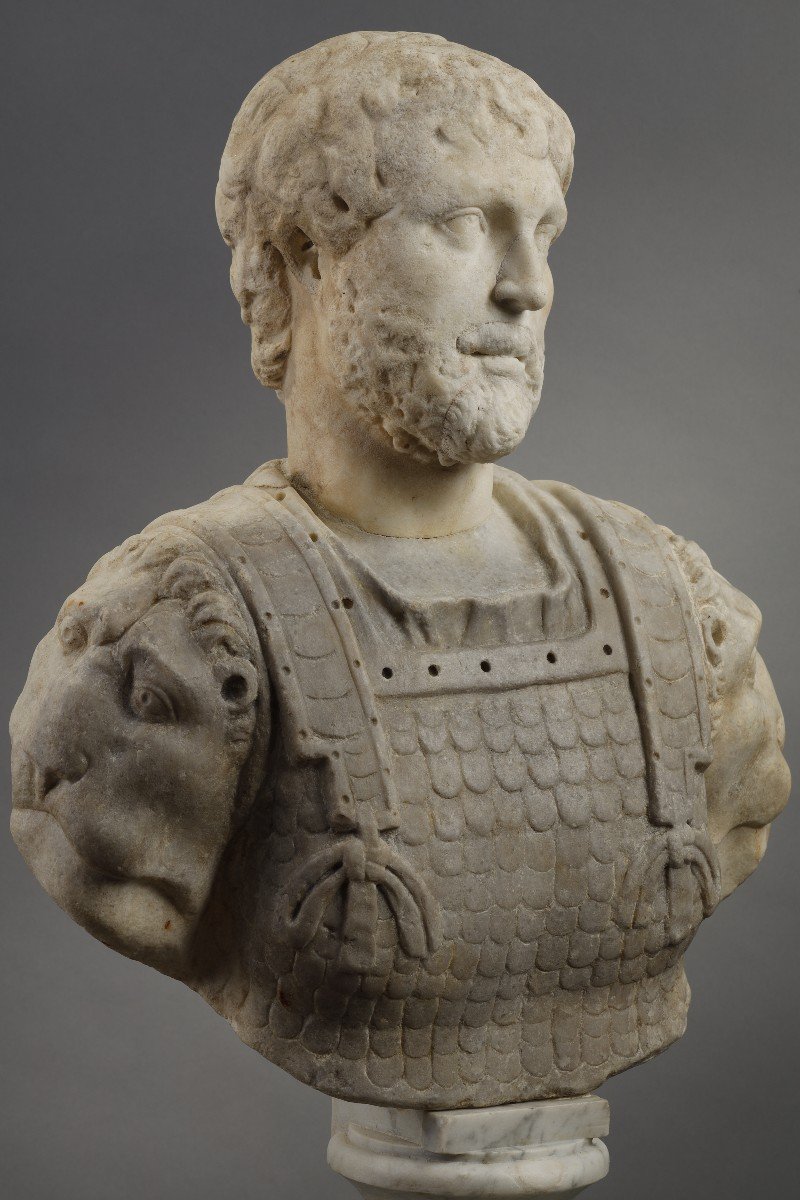 Presumed Bust Of Emperor Hadrian  Head From The 2nd Century Ad, Bust From The 16-17th Century-photo-3