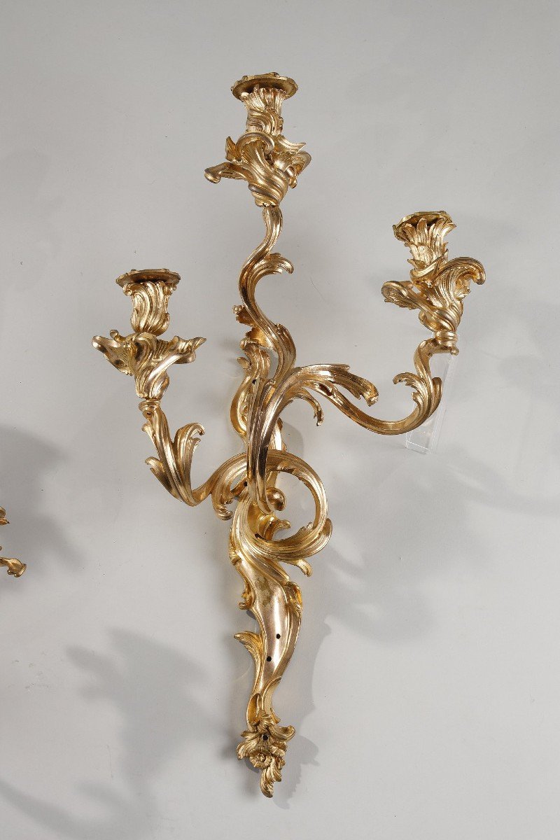 Large Pair Of Louis XV Style Wall Lights-photo-2