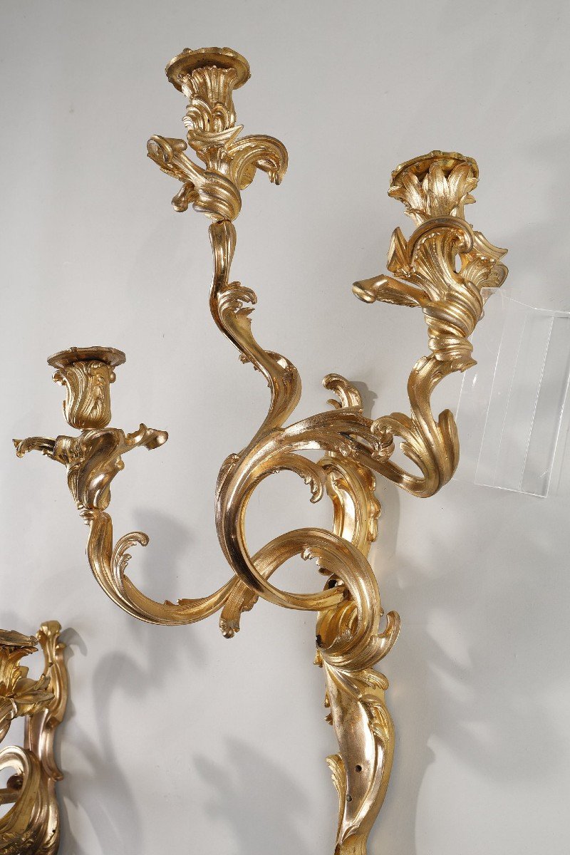 Large Pair Of Louis XV Style Wall Lights-photo-8