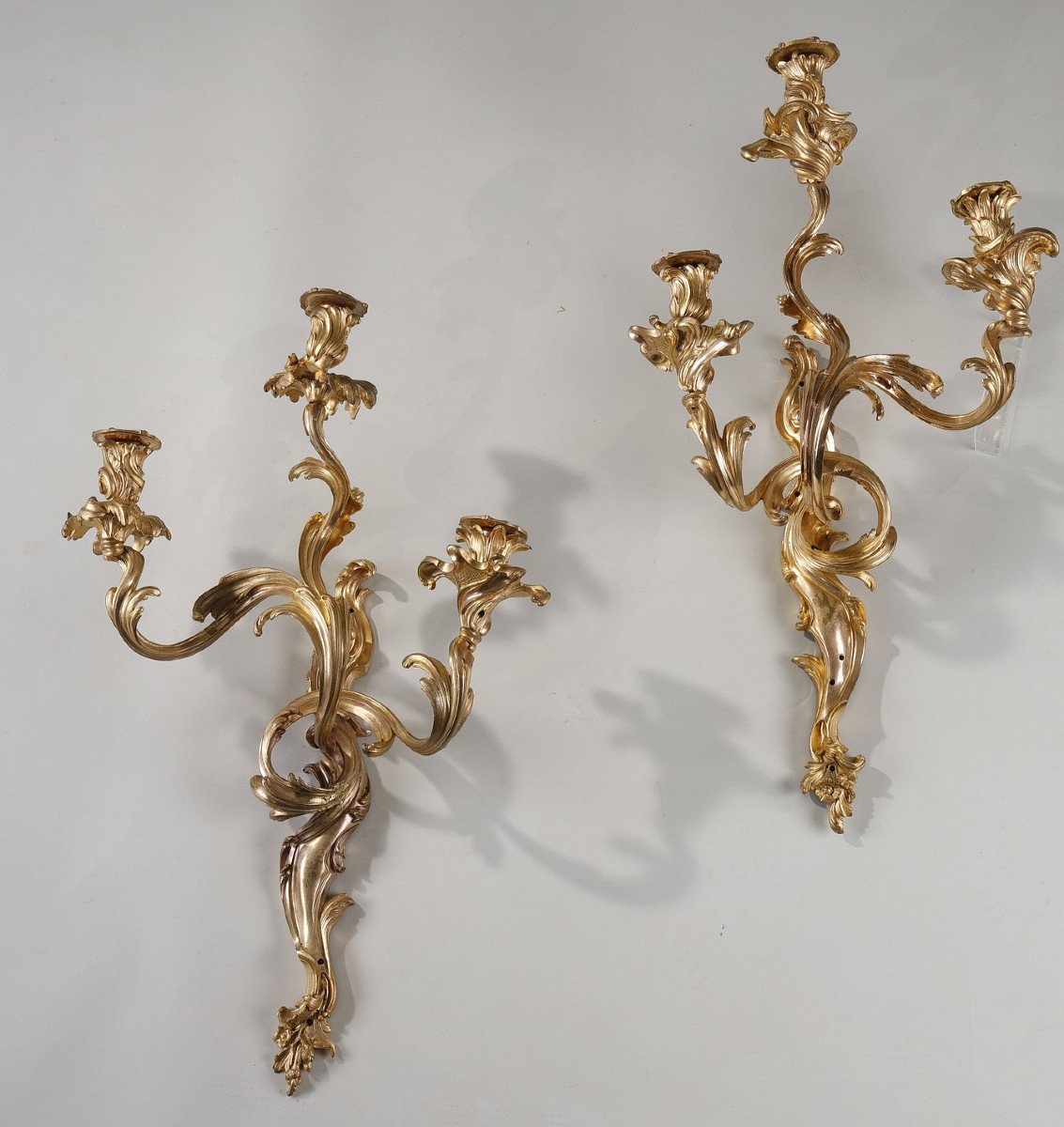 Large Pair Of Louis XV Style Wall Lights