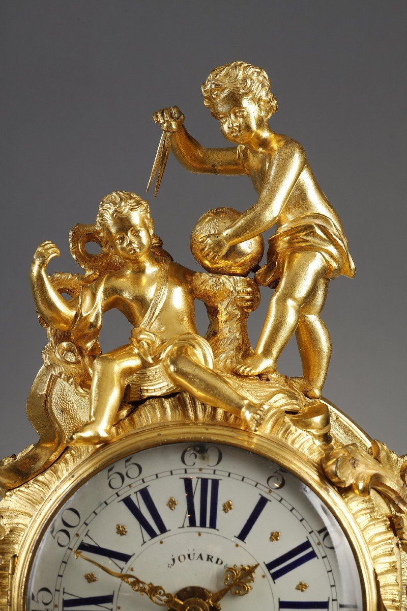 Rocaille Clock Louis XV Period Signed Jouard-photo-1