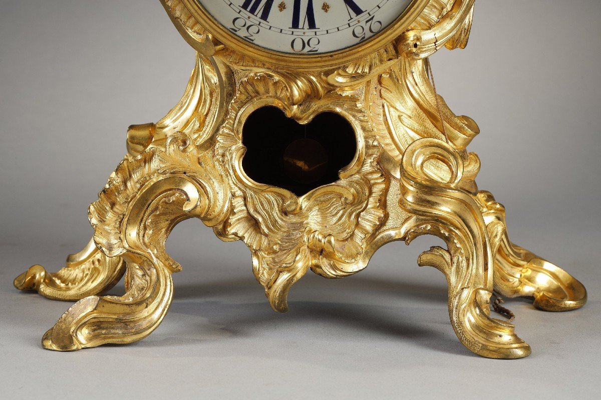 Rocaille Clock Louis XV Period Signed Jouard-photo-2