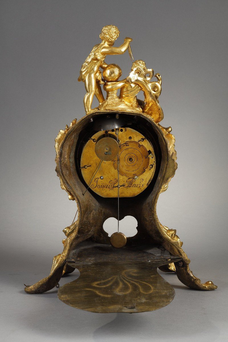 Rocaille Clock Louis XV Period Signed Jouard-photo-7