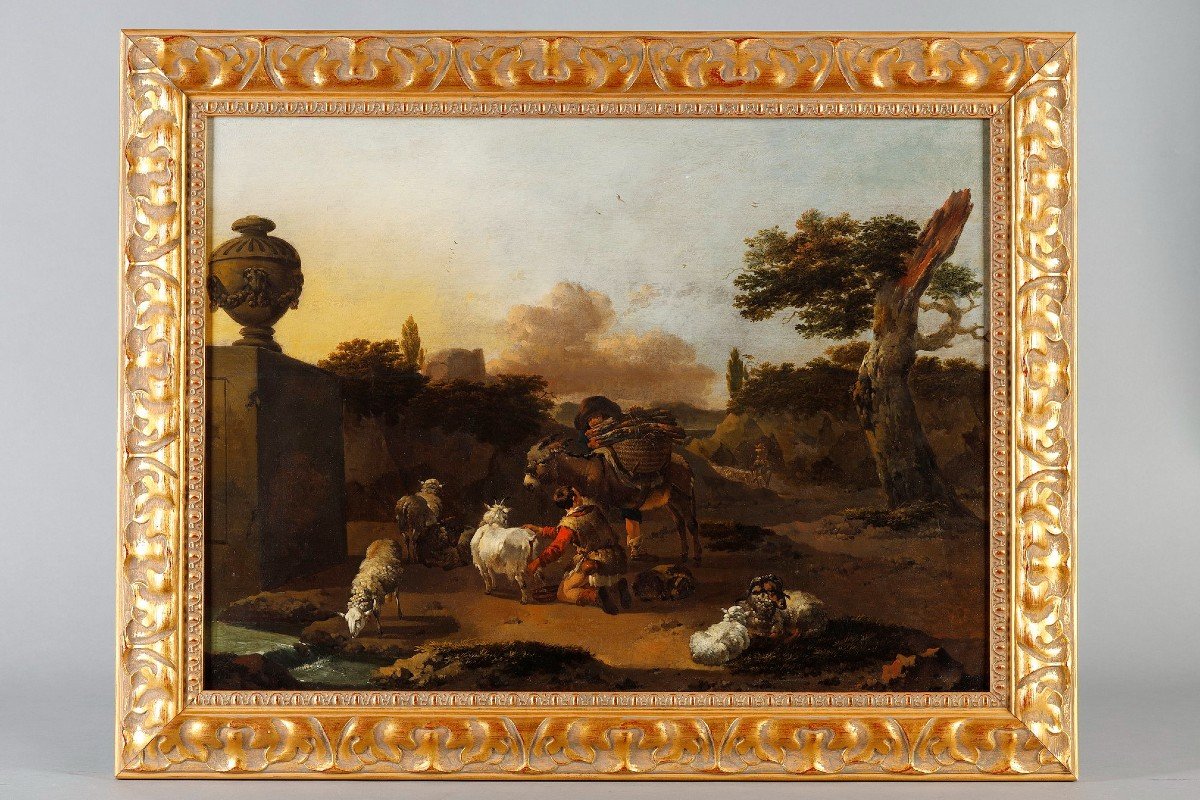  Shepherds With A Flock, Jan Frans Soolmaker-photo-1