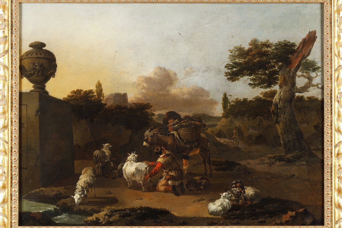  Shepherds With A Flock, Jan Frans Soolmaker-photo-2