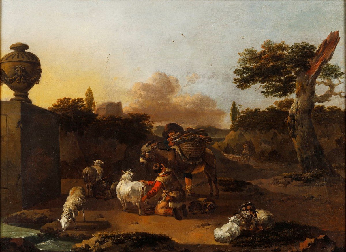  Shepherds With A Flock, Jan Frans Soolmaker