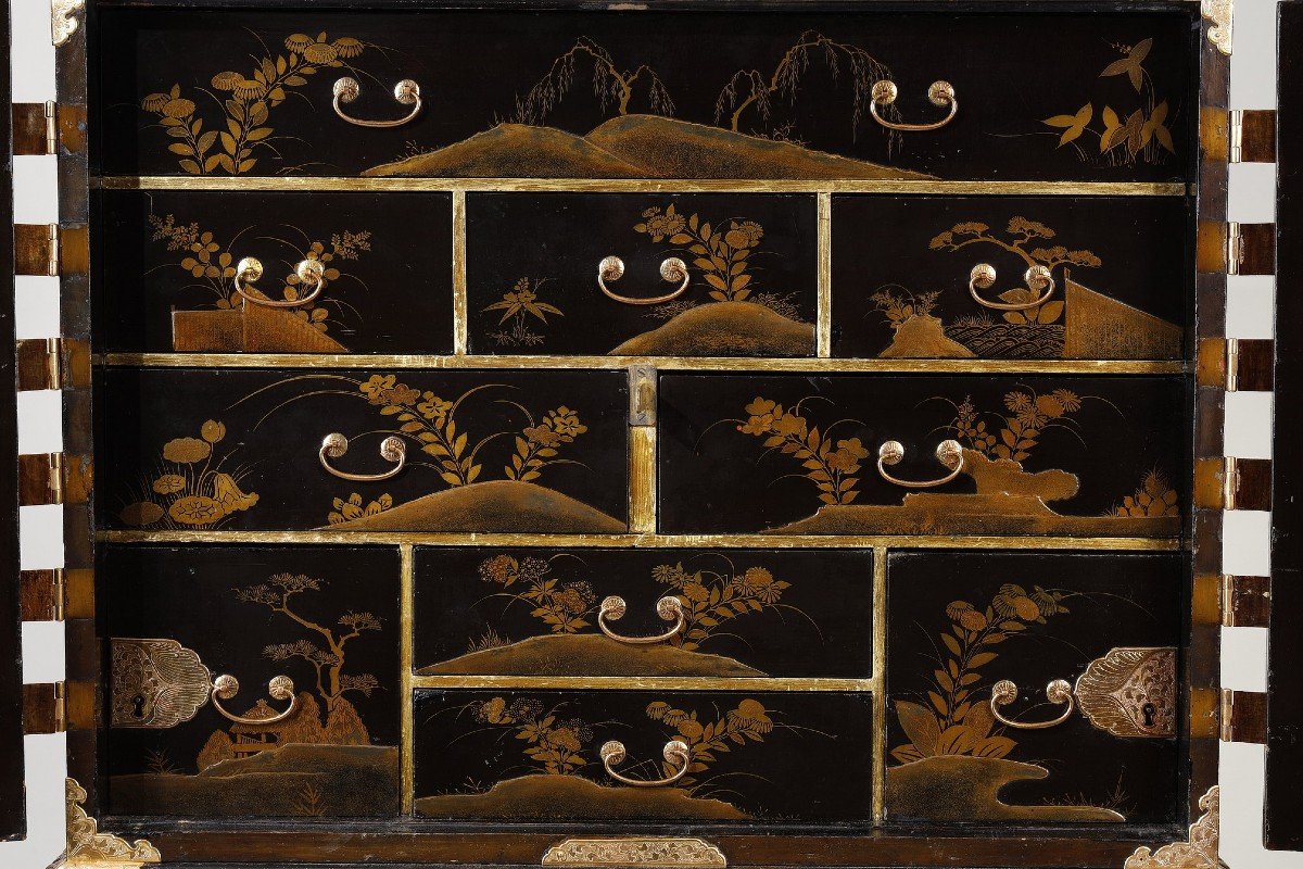 Large Edo Cabinet With Its 18th Century Baroque Base-photo-3