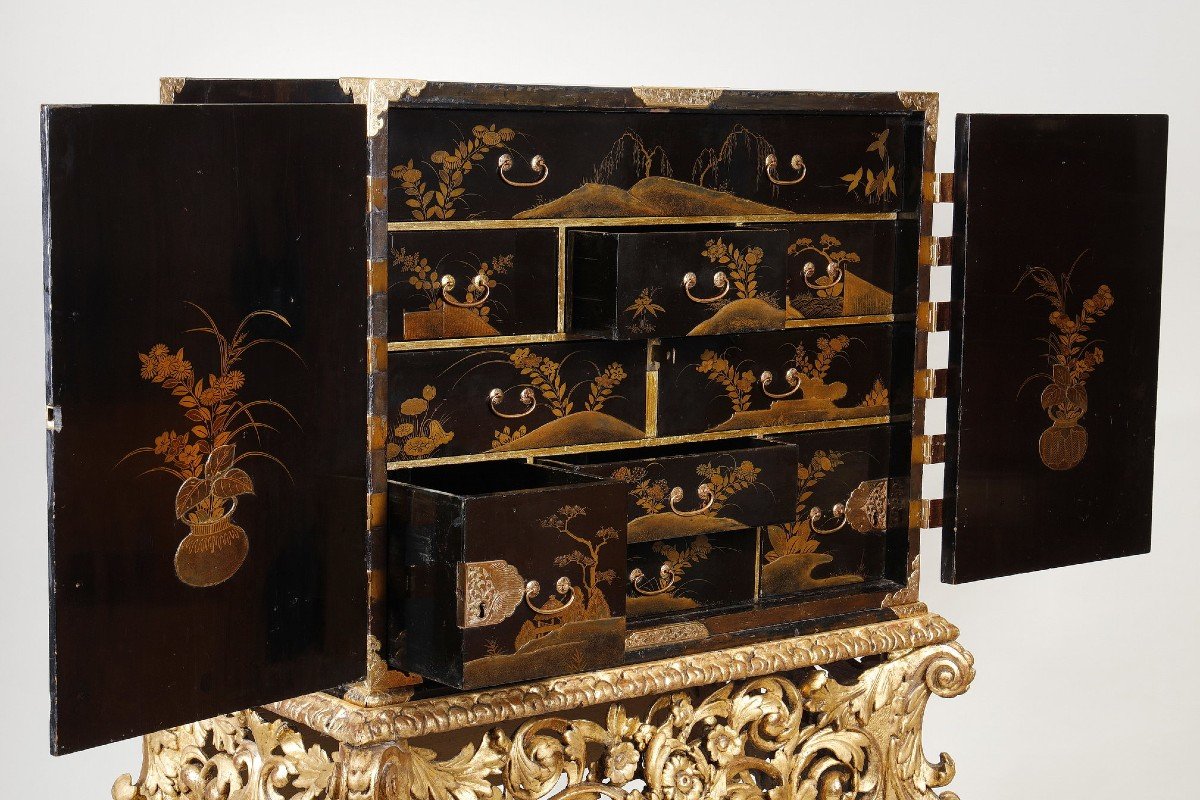 Large Edo Cabinet With Its 18th Century Baroque Base-photo-4