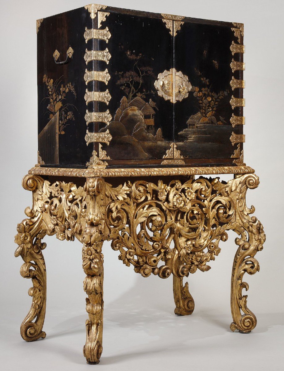 Large Edo Cabinet With Its 18th Century Baroque Base