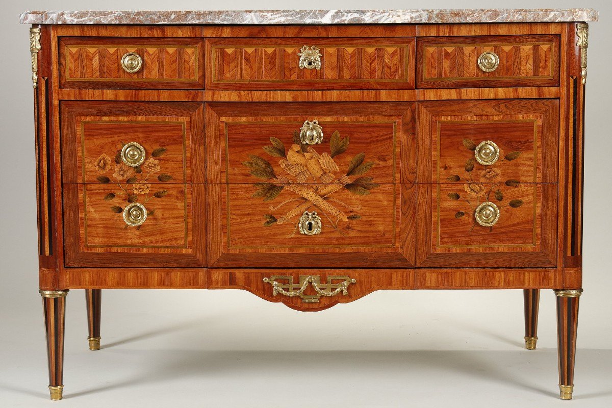 Transition Period Chest Of Drawers Stamped By Etienne Avril-photo-4