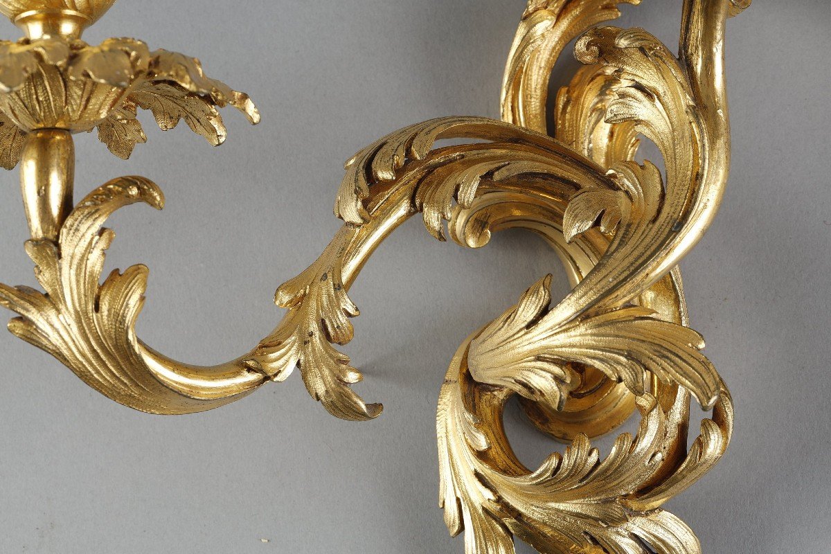 Pair Of Regency Period Gilt Bronze Sconces-photo-2