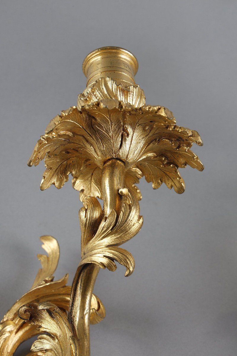 Pair Of Regency Period Gilt Bronze Sconces-photo-3