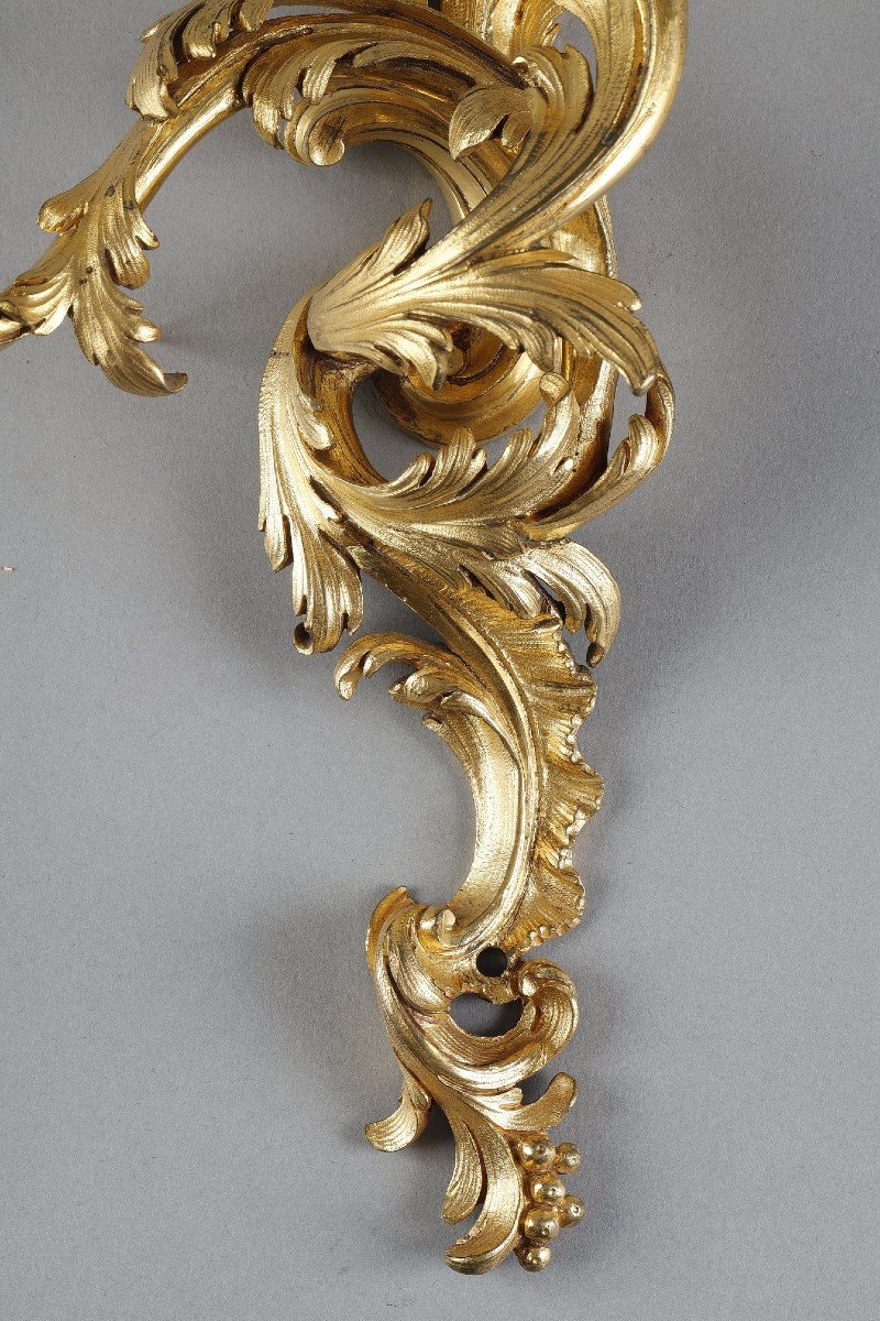 Pair Of Regency Period Gilt Bronze Sconces-photo-2