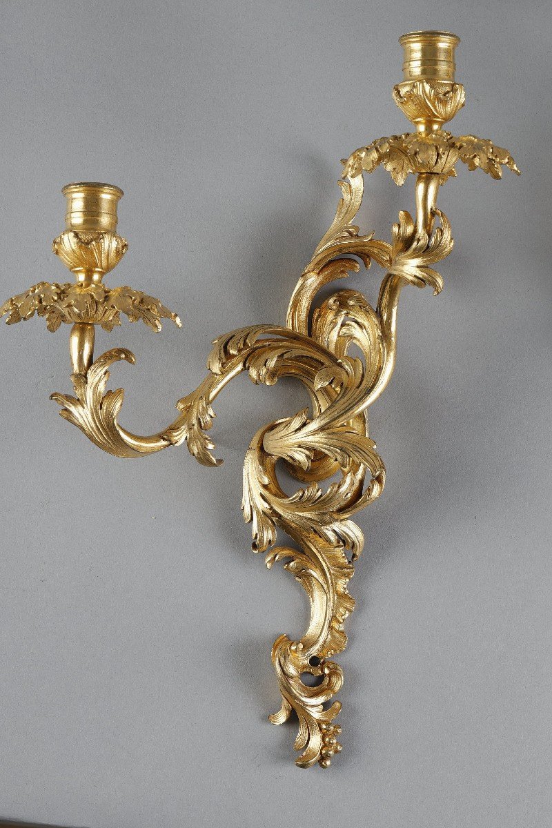 Pair Of Regency Period Gilt Bronze Sconces-photo-3