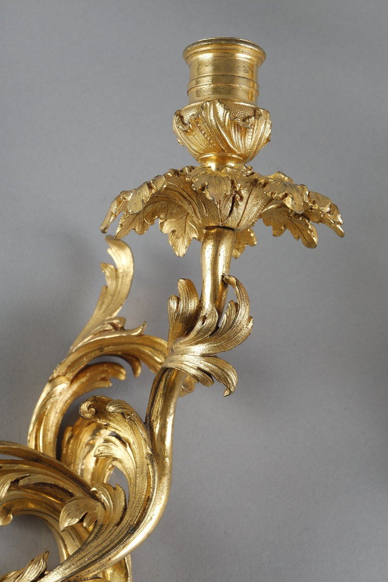 Pair Of Regency Period Gilt Bronze Sconces-photo-4