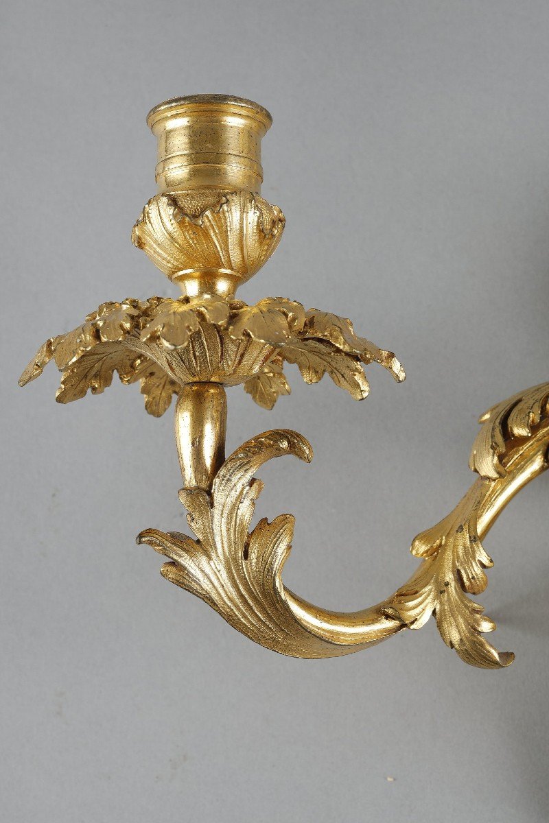 Pair Of Regency Period Gilt Bronze Sconces-photo-5