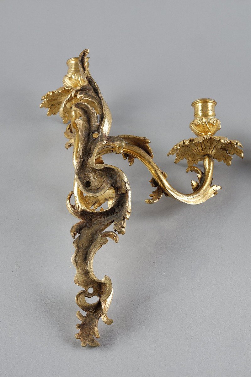 Pair Of Regency Period Gilt Bronze Sconces-photo-6