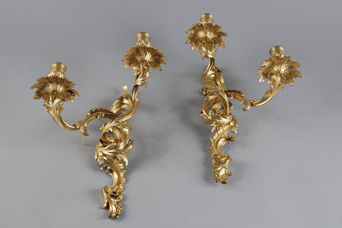 Pair Of Regency Period Gilt Bronze Sconces-photo-7