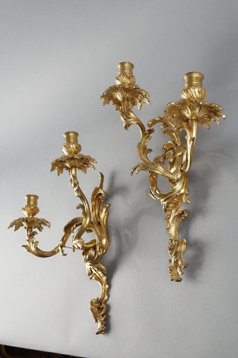 Pair Of Regency Period Gilt Bronze Sconces-photo-8