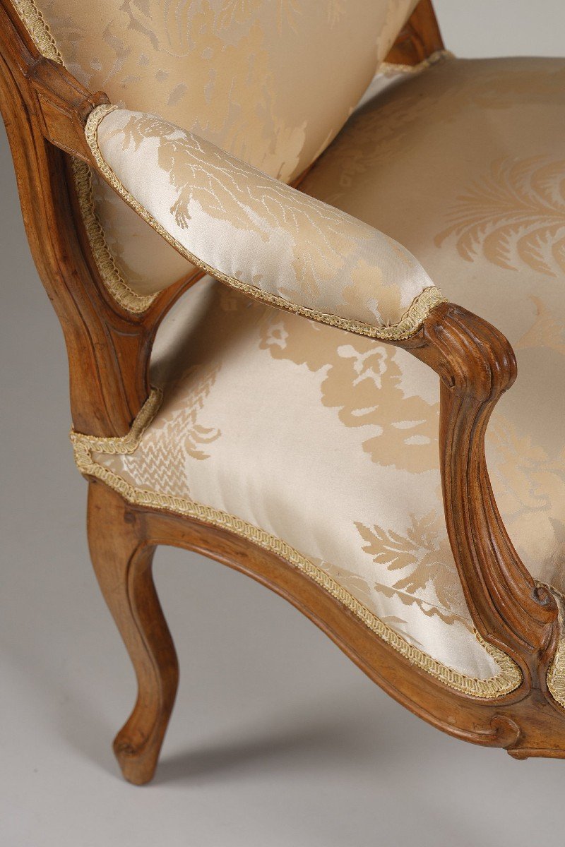 Paire De Fauteuils à La Reine Estampillés De St Georges-photo-4