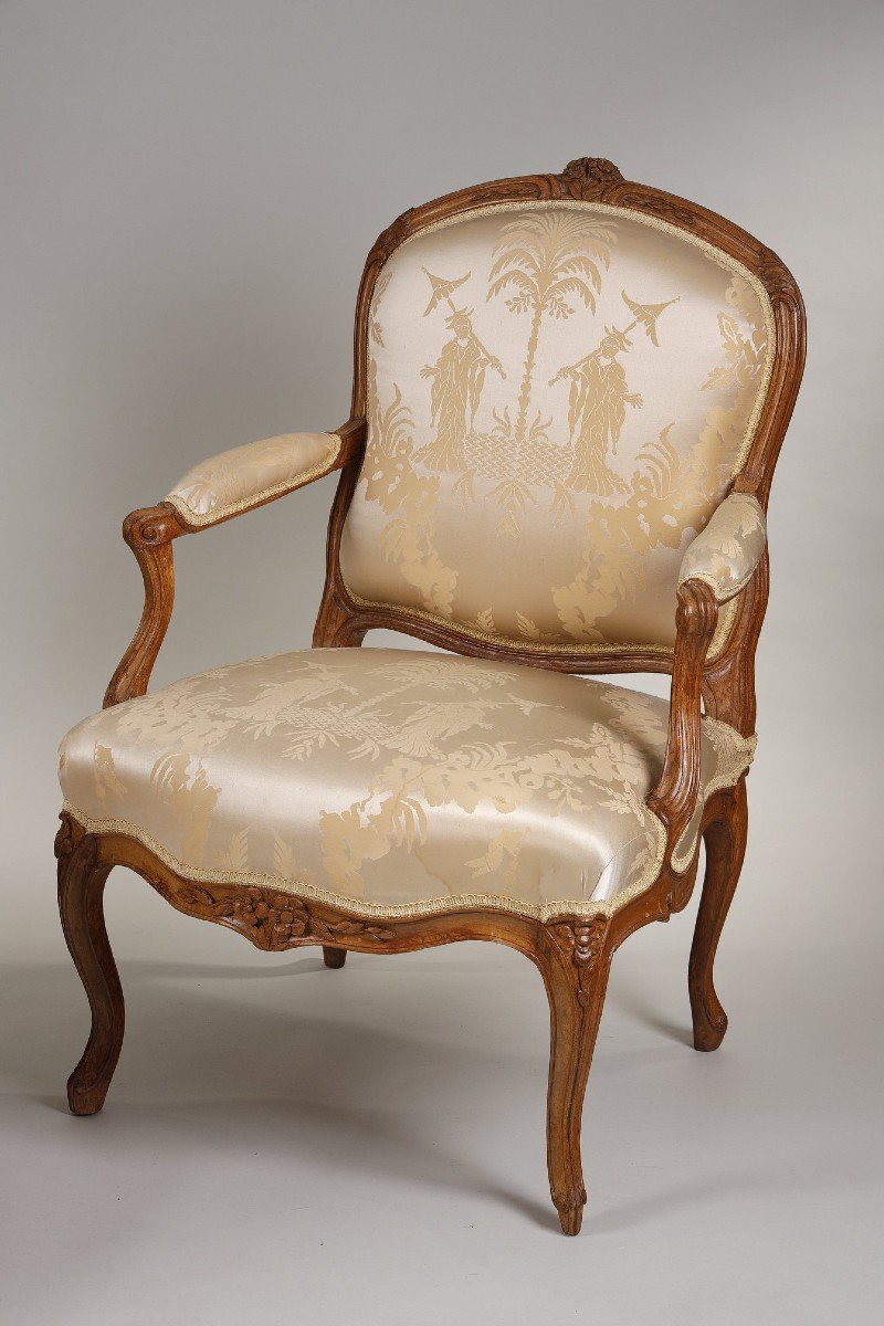 Paire De Fauteuils à La Reine Estampillés De St Georges-photo-2