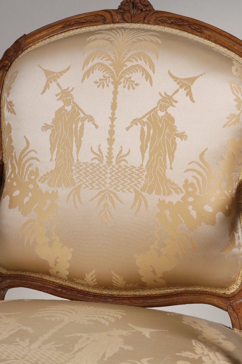 Paire De Fauteuils à La Reine Estampillés De St Georges-photo-5