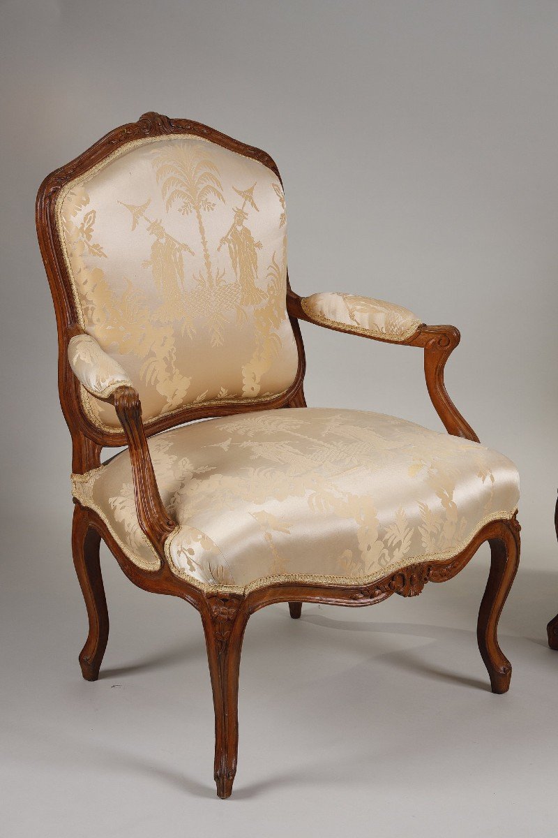 Pair Of Queen's Armchairs Stamped By Courtois-photo-1