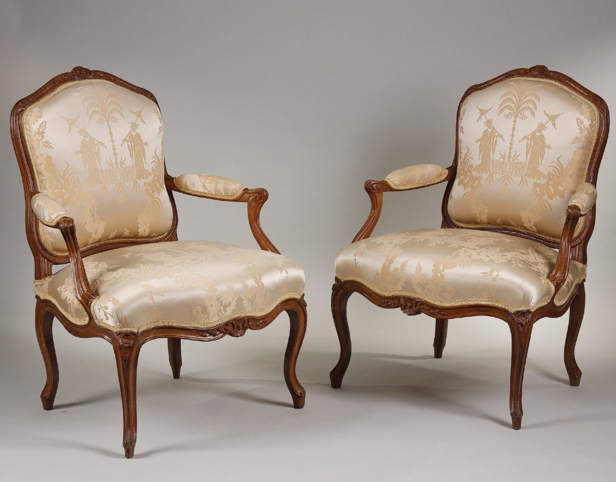 Pair Of Queen's Armchairs Stamped By Courtois-photo-6